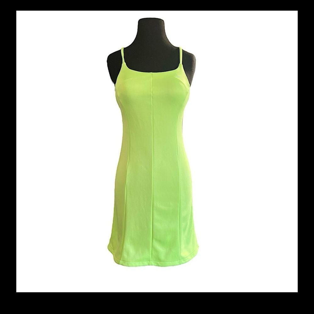 Nike "Sportswear Icon" Clash Neon Green Tie Back Mini Dress | Women’s XS